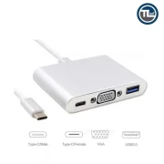 تبدیل TYPE-C TO VGA/USB3/TPC