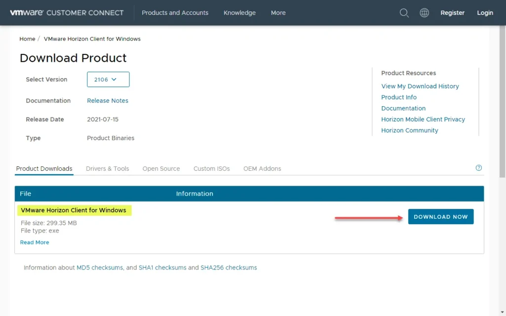 VMware Horizon Client 