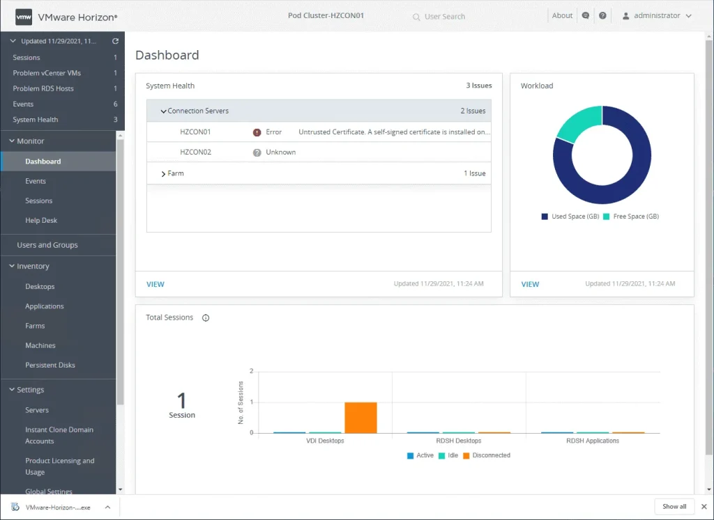 VMware Horizon Monitoring