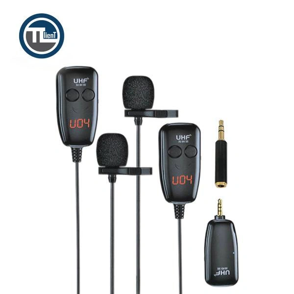 میکروفون یقه ای بی سیم AUX DUAL مدل UHF-040