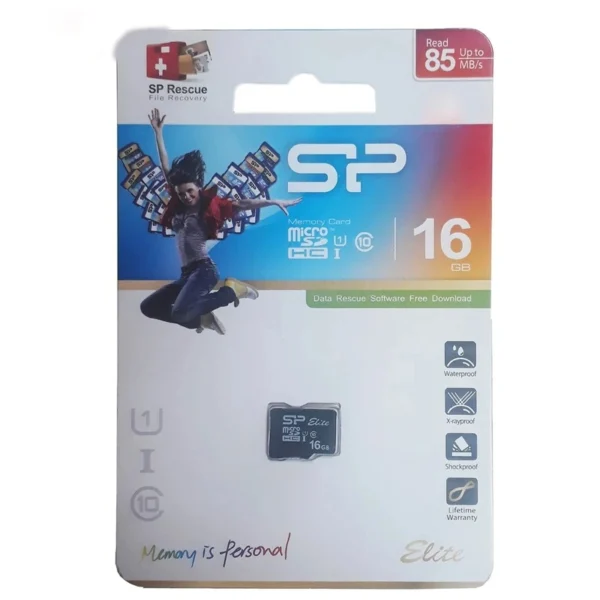 کارت حافظه microSDHC سیلیکون پاور مدل Elite کلاس 10 استاندارد UHS-I U1 سرعت 85MBps ظرفیت 16 گیگابایت Black