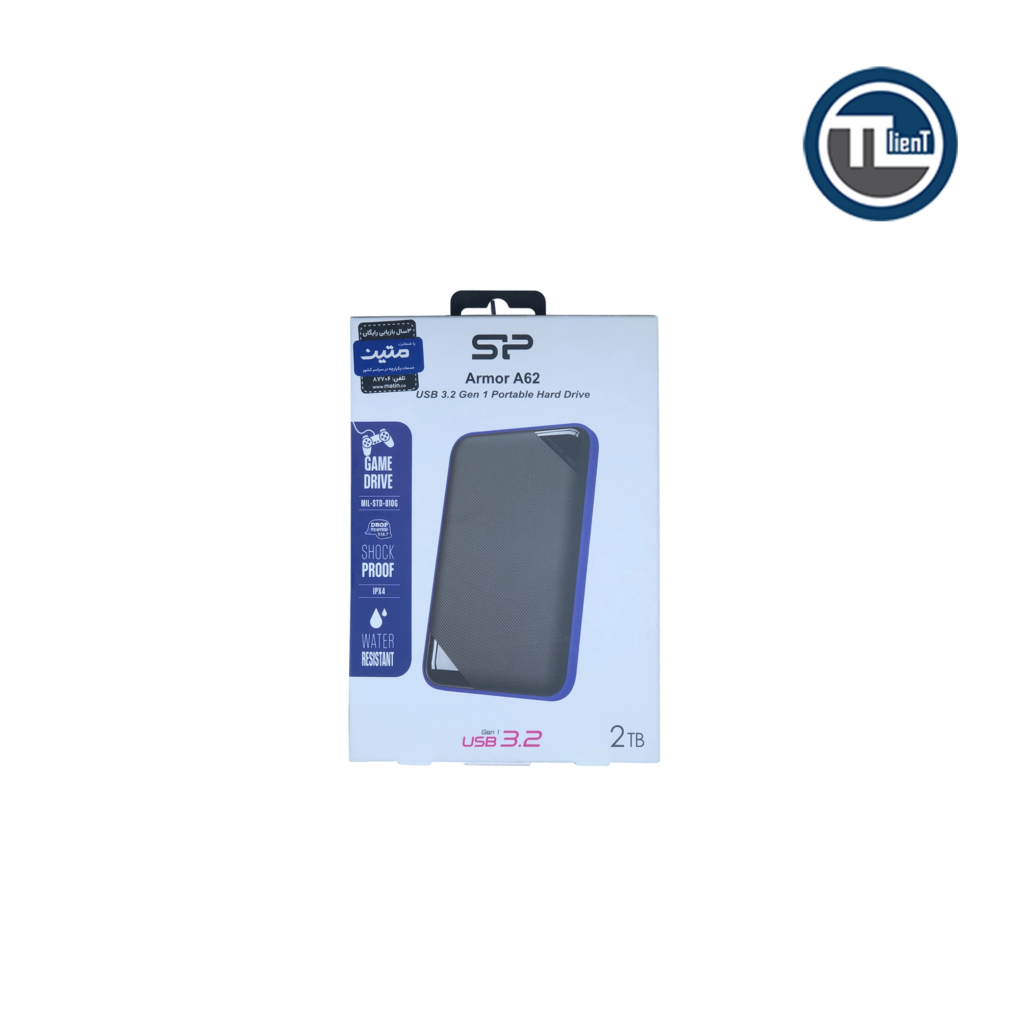 01 هارد اکسترنال سیلیکون پاور Armor A62 Game Drive 2.5" Sh&W-P ظرفیت 2 ترابایت Black & Blue - تصویر 1