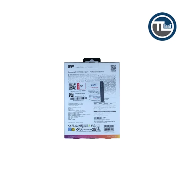 هارد  اکسترنال سیلیکون پاور Armor A80 2.5" Sh&W-P ظرفیت 1 ترابایت Black - تصویر 3