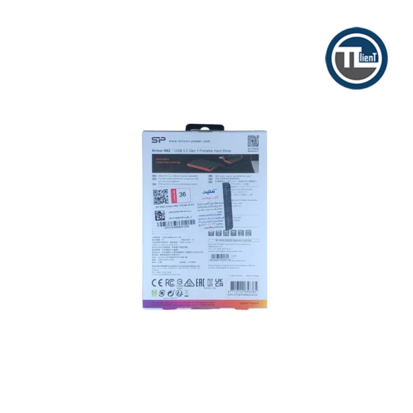 هارد  اکسترنال سیلیکون پاور Armor A62 2.5" Sh&W-P ظرفیت 1 ترابایت Black & Red - تصویر 4