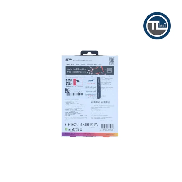 هارد  اکسترنال سیلیکون پاور Armor A15 2.5" Sh-P ظرفیت 1 ترابایت Black & Red - تصویر 3