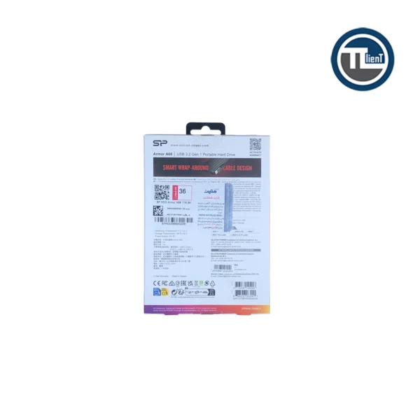 هارد  اکسترنال سیلیکون پاور Armor A66 2.5" Sh&W-P ظرفیت 1 ترابایت Black - تصویر 4
