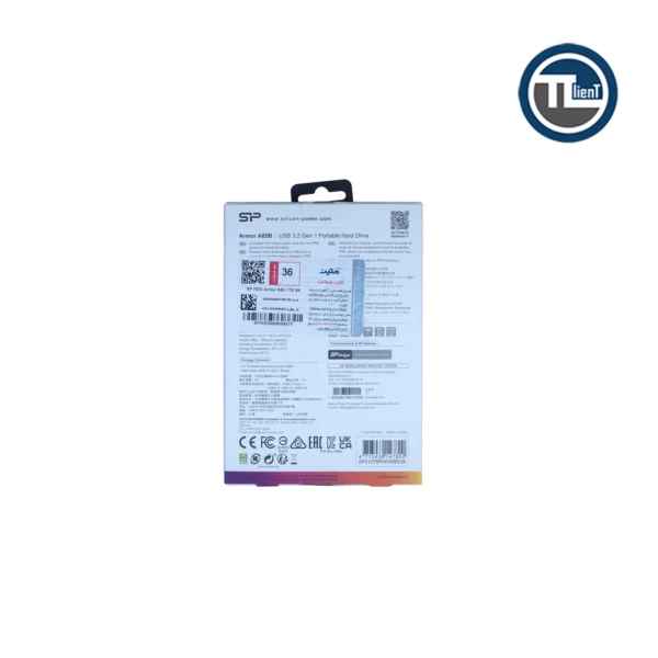 هارد اکسترنال سیلیکون پاور Armor A85 2.5" Sh&W-P ظرفیت 1 ترابایت Black - تصویر 4