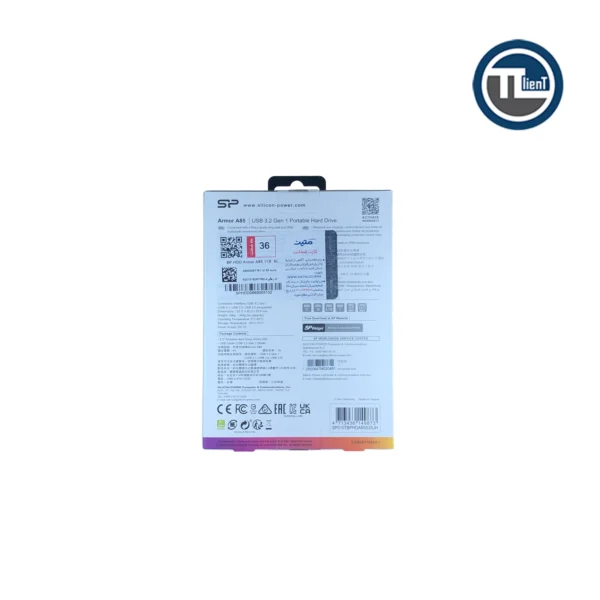 هارد اکسترنال سیلیکون پاور Armor A85 2.5" Sh&W-P ظرفیت 1 ترابایت Silver - تصویر 2