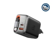 شارژر دیواری مک دودو مدل CH-4100 توان 65 وات GaN با 2 پورت USB-C و USB-A مشکی